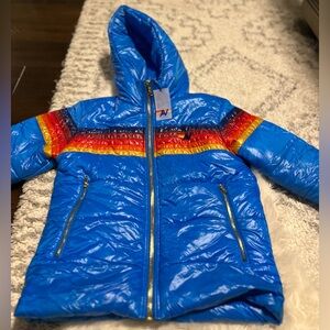 ‼️RARE‼️🎸AVIATOR NATION🎸🔥NWT🔥5 STRIPE LUXE TREKKER JACKET in GLOSSY DRESDEN—S